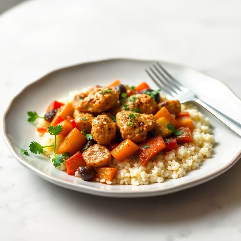 Savory Moroccan Chicken Tagine with Roasted Vegetables