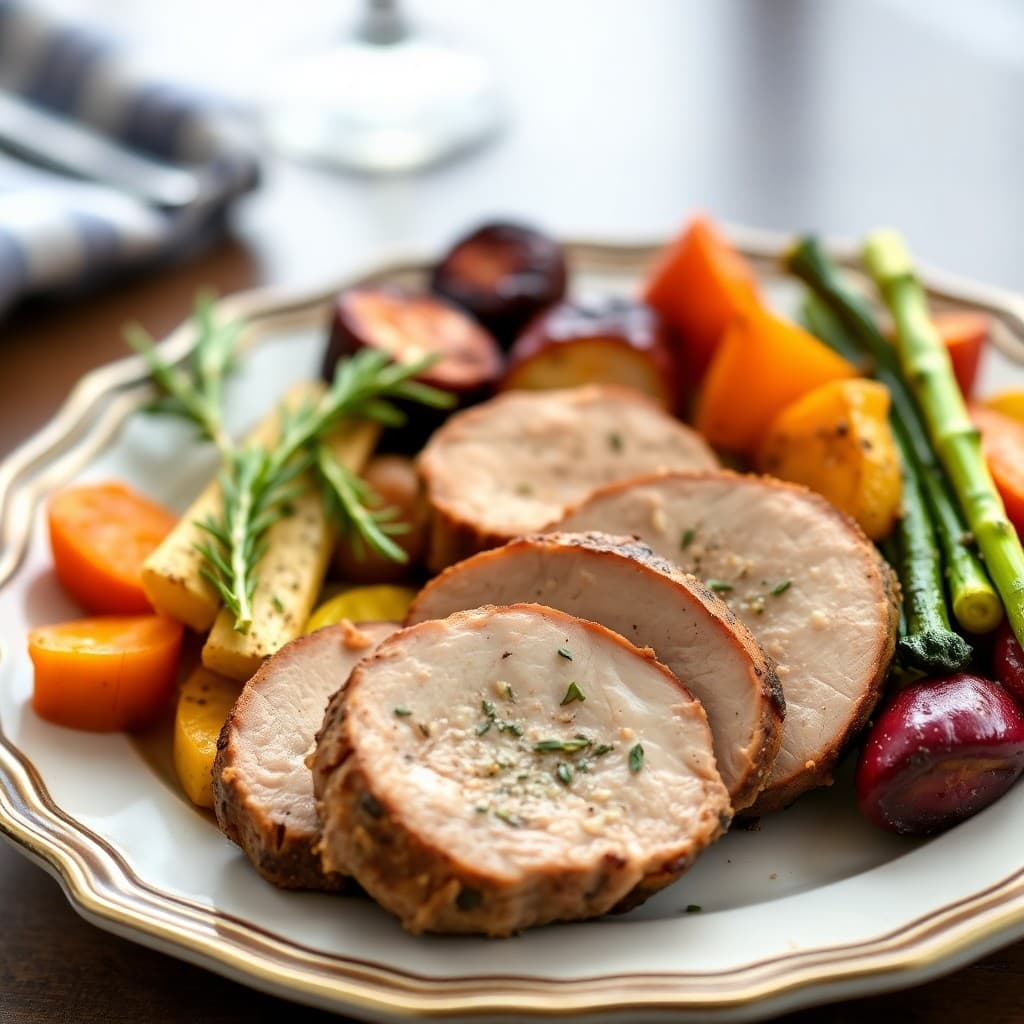 Garlic Herb Pork Tenderloin with Roasted Veggies