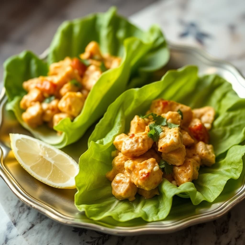 Thai Coconut Chicken Lettuce Wraps