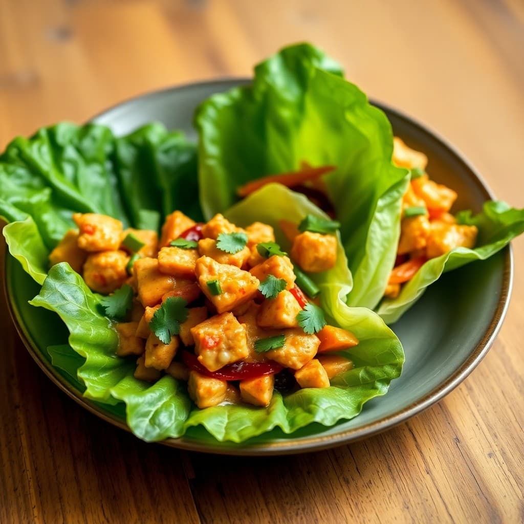 Spicy Thai Chicken Lettuce Wraps