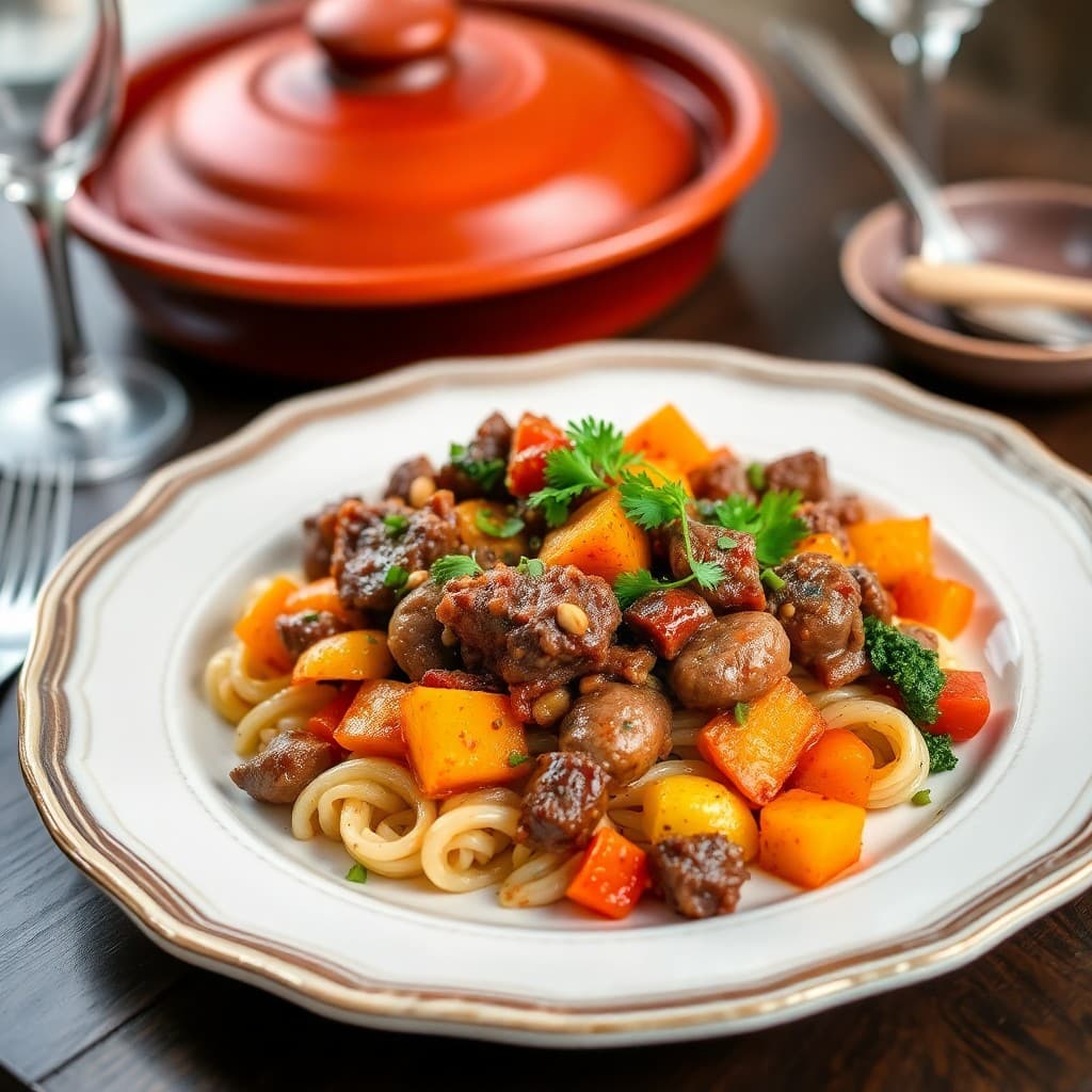 Moroccan-Spiced Beef & Veggie Tagine