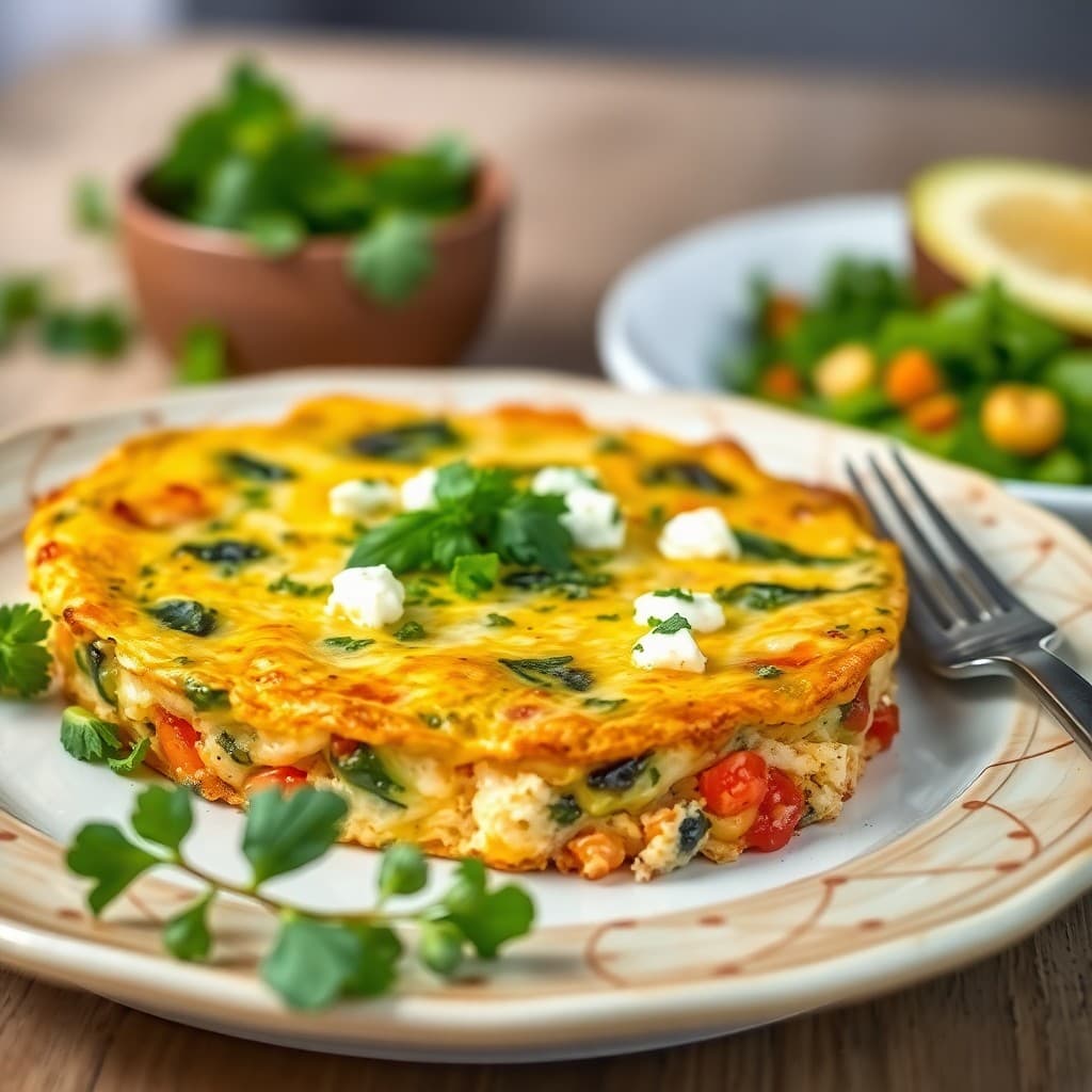 Baked Mediterranean Feta and Veggie Frittata