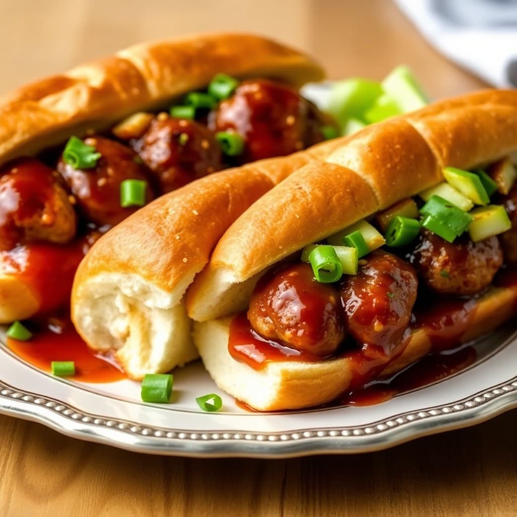 Teriyaki Chicken Meatball Subs
