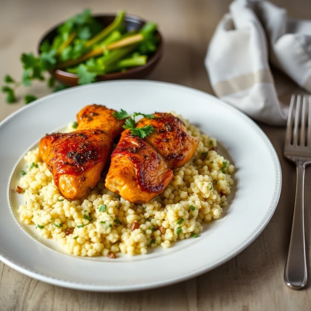 Moroccan-Spiced Chicken with Herbed Couscous