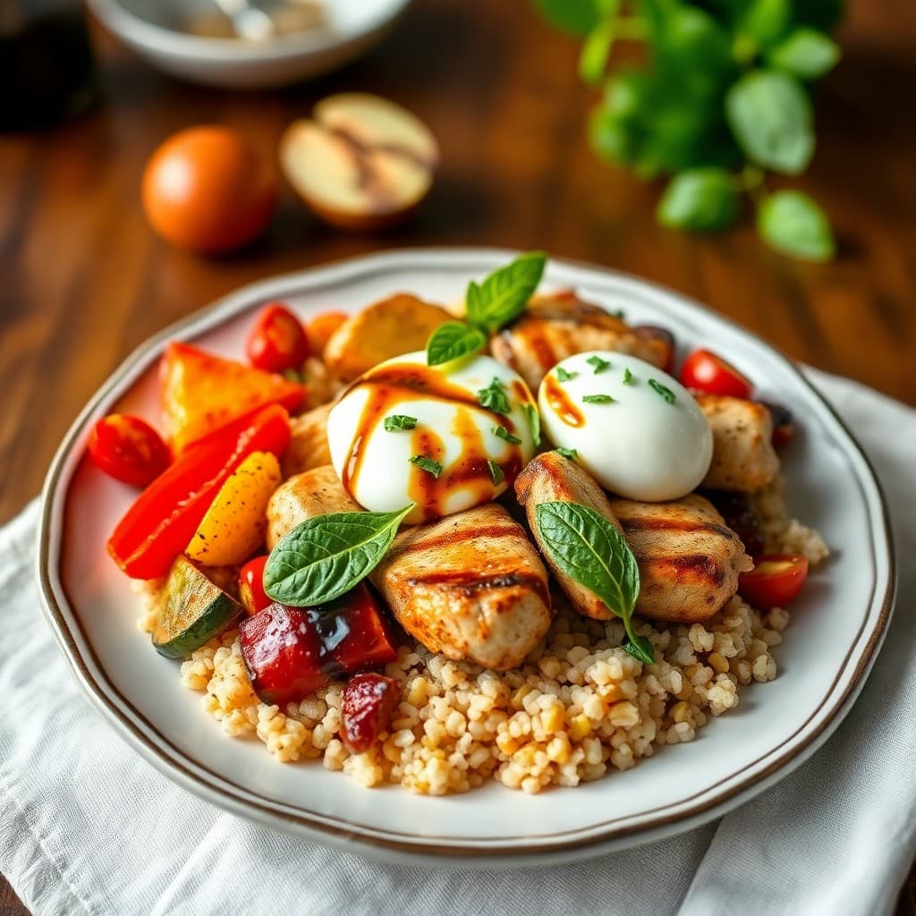 Balsamic Chicken Caprese Bowls