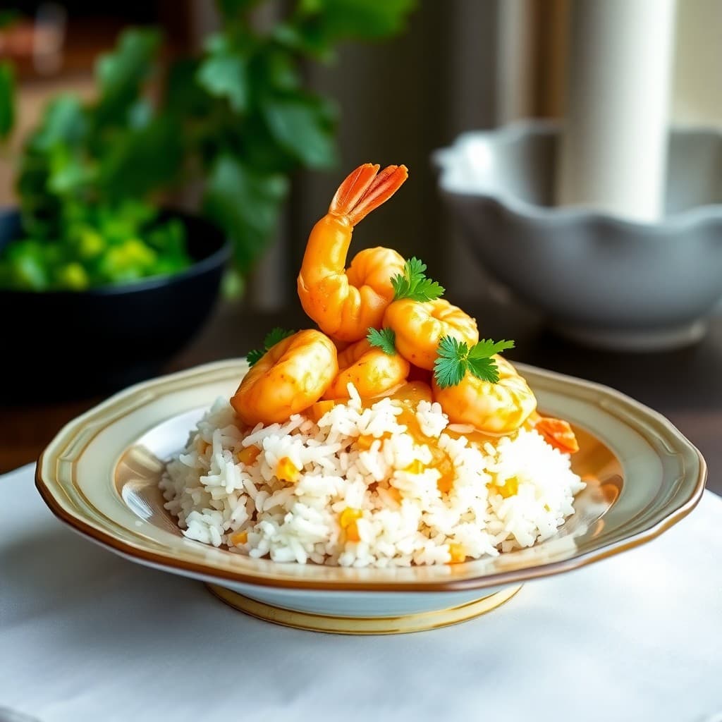 Tantalizing Thai Coconut Curry Shrimp with Jasmine Rice