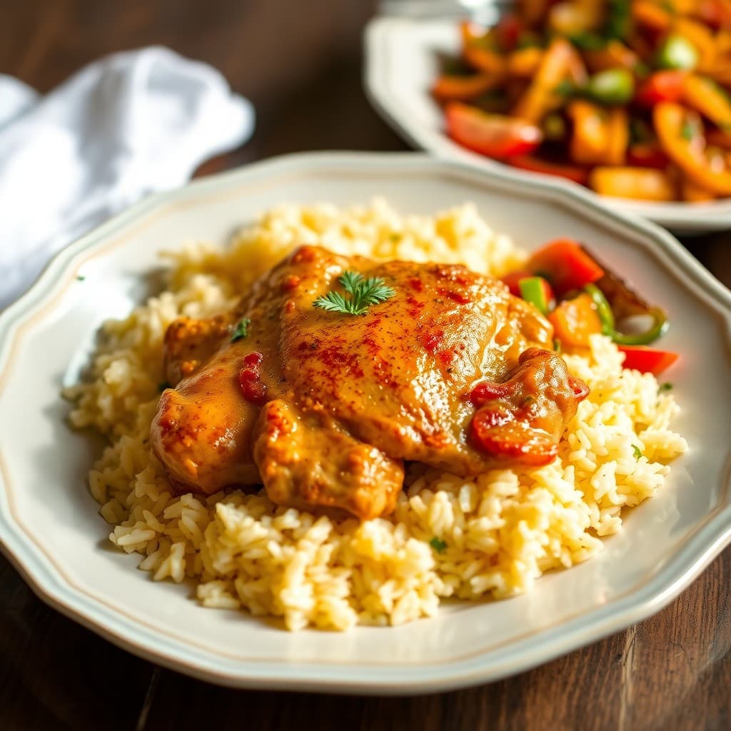 Persian Saffron Chicken with Basmati Rice