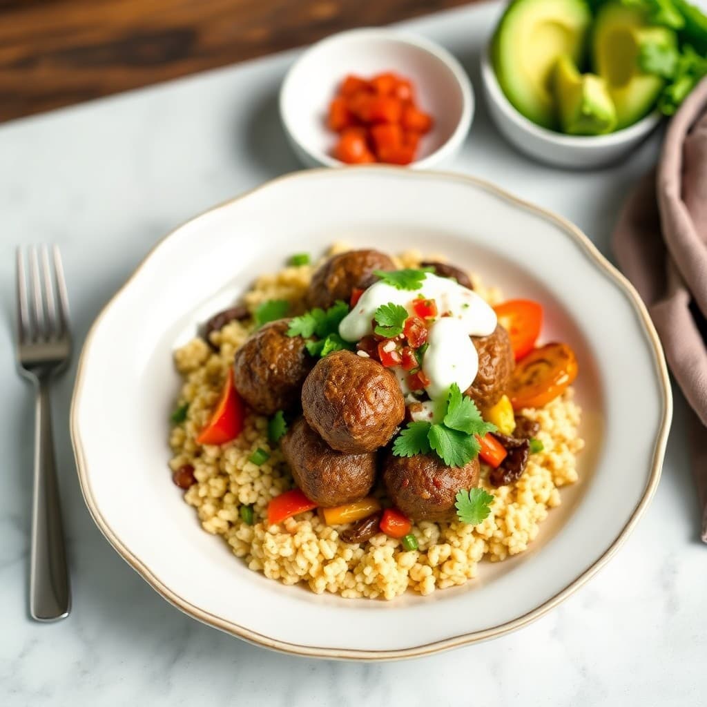 Zesty Moroccan Beef Kefta Bowls