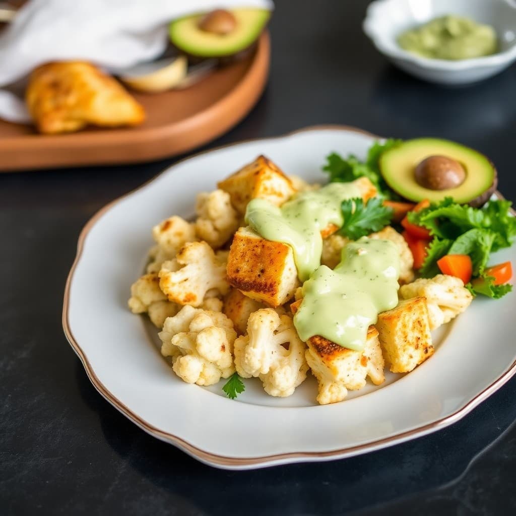 Keto-Friendly Roasted Cauliflower and Chicken Salad