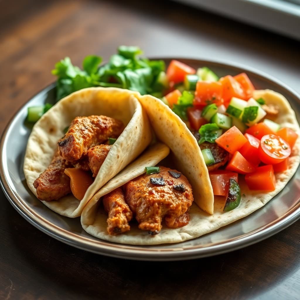 Mediterranean Chicken Pitas with Cucumber Salad