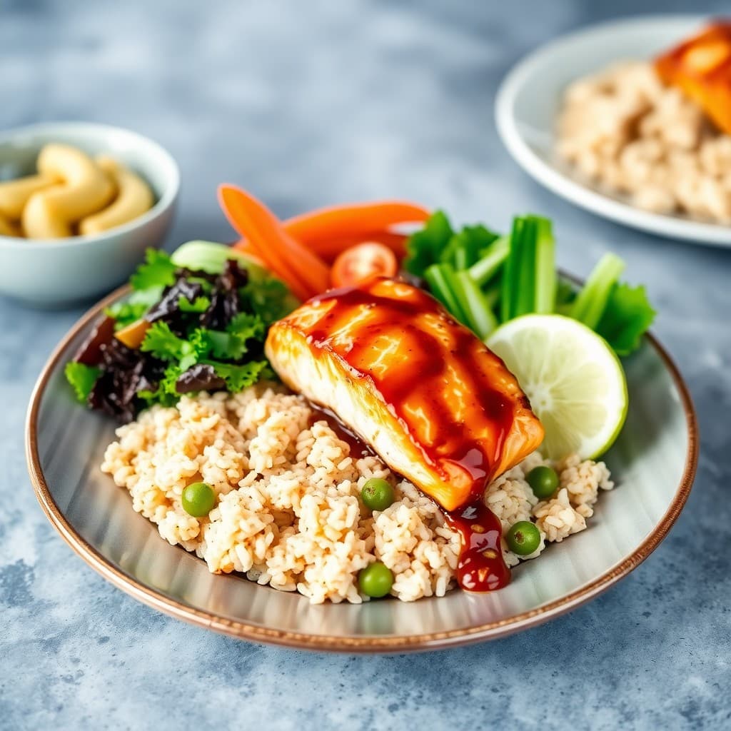Teriyaki Salmon Burrito Bowls