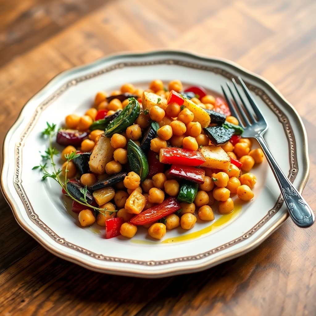 Mediterranean Roasted Vegetable and Chickpea Snack