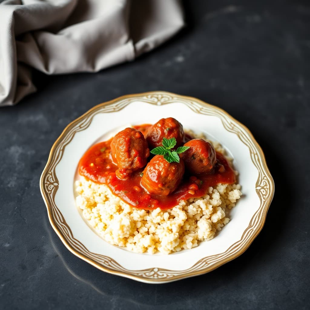 Moroccan Spiced Lamb Meatball Tagine