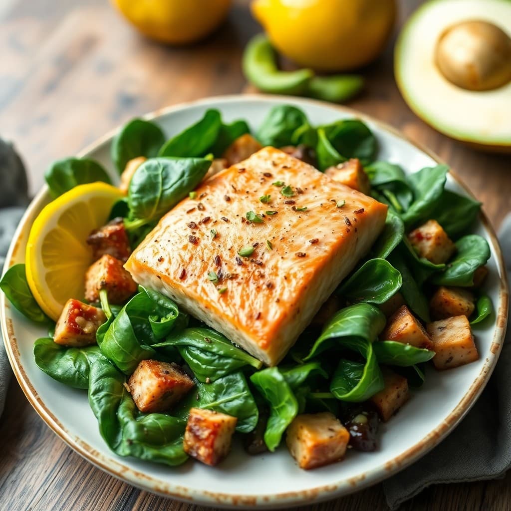 Protein-Packed Salmon Spinach Salad