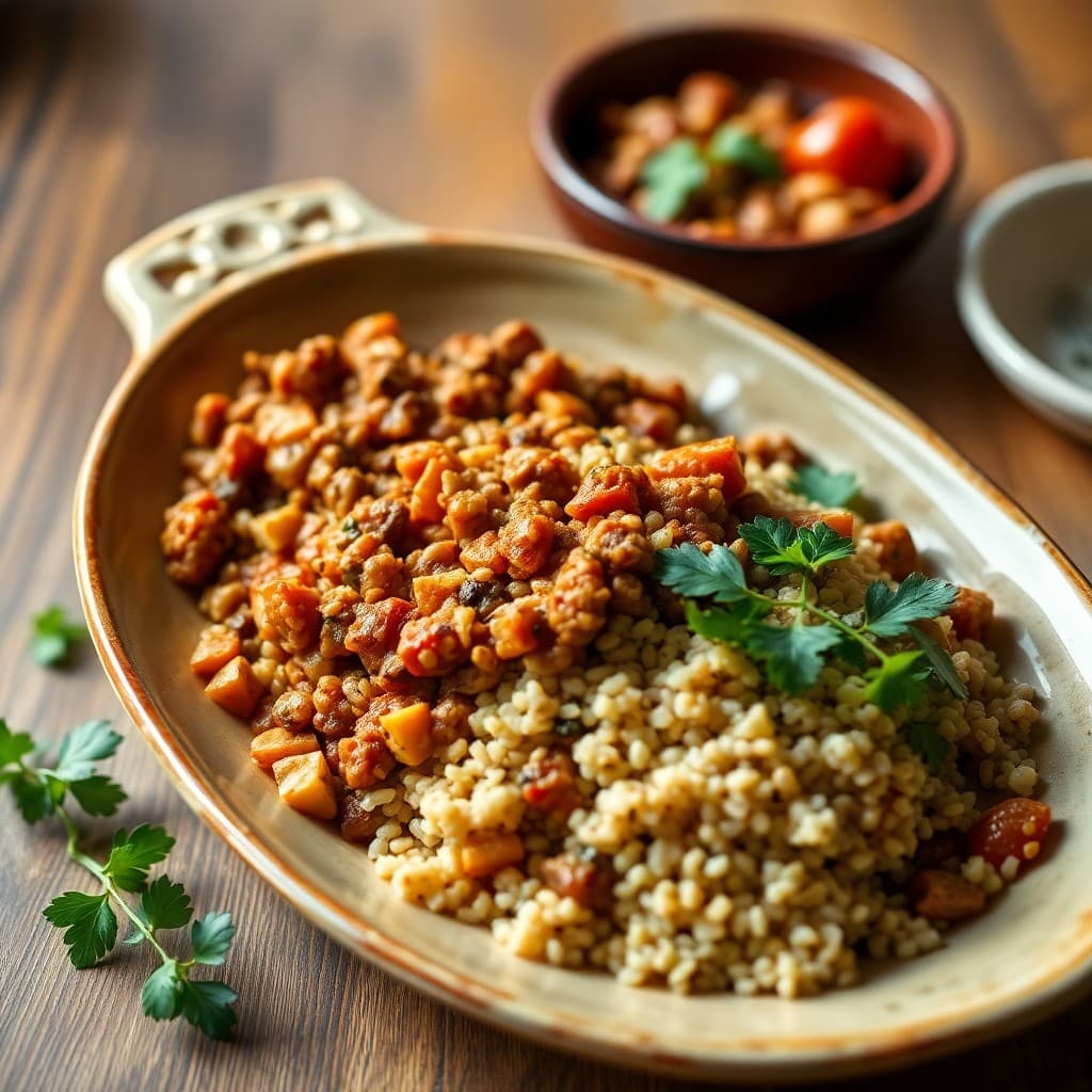 Moroccan Spiced Lentil and Quinoa Tagine