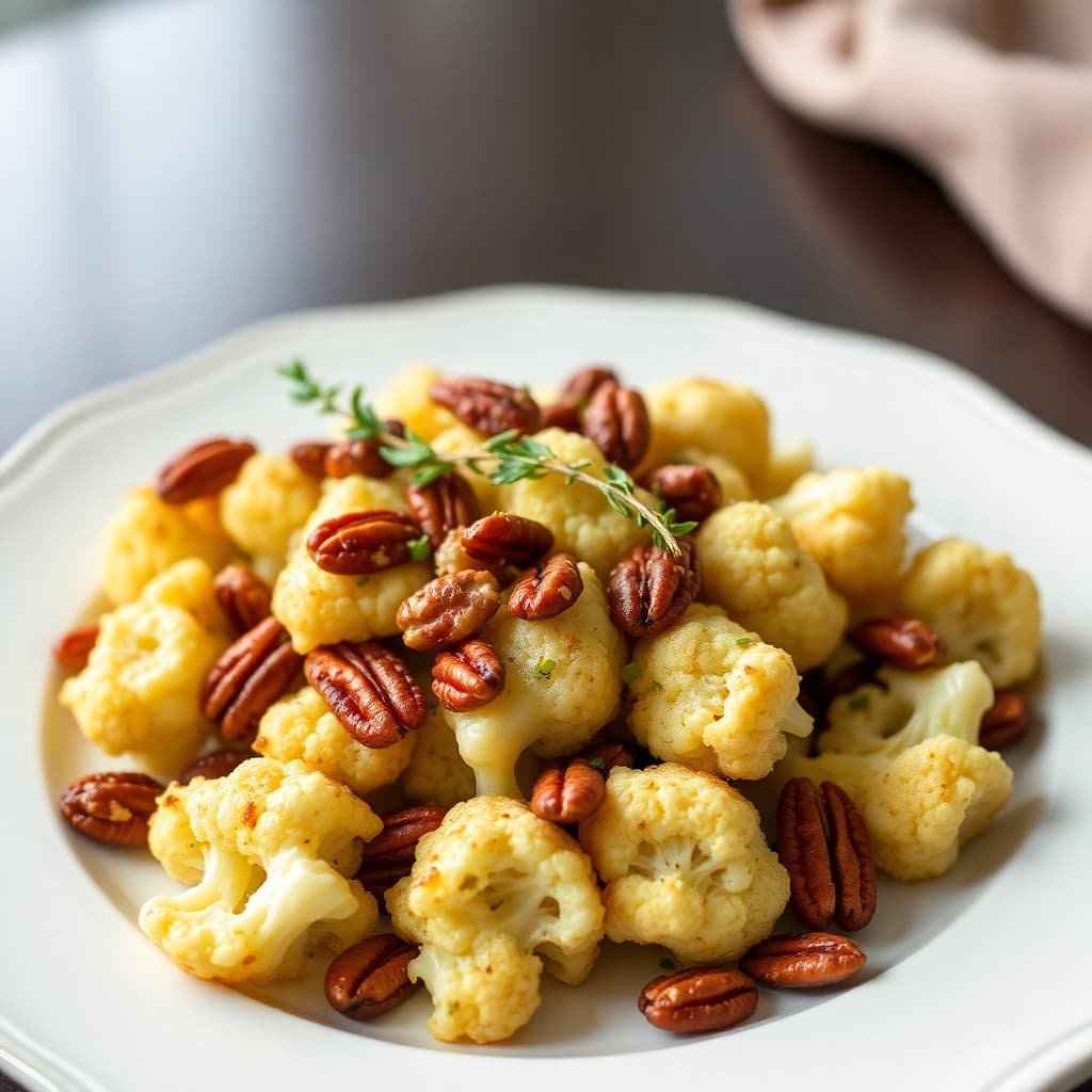 Keto Roasted Cauliflower and Pecans