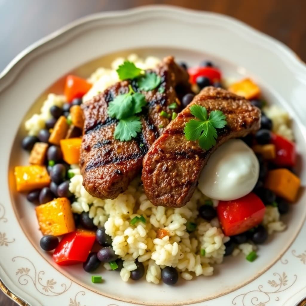 Vibrant Brazilian Picanha Steak Bowls