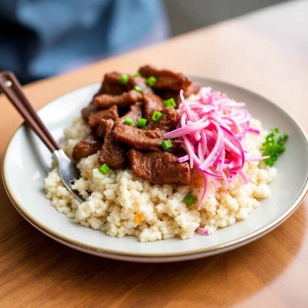 Korean Beef Rice Bowls with Kimchi Slaw