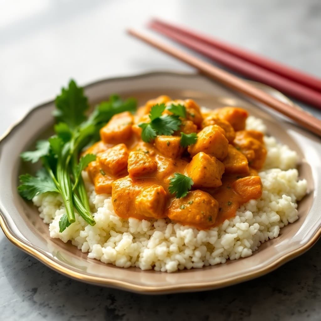 Thai Coconut Curry Chicken with Cauliflower Rice