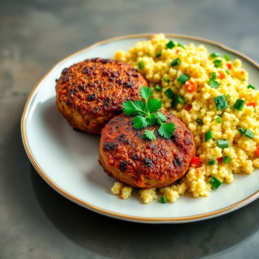 Moroccan Spiced Lamb Burgers with Lemon Herb Couscous