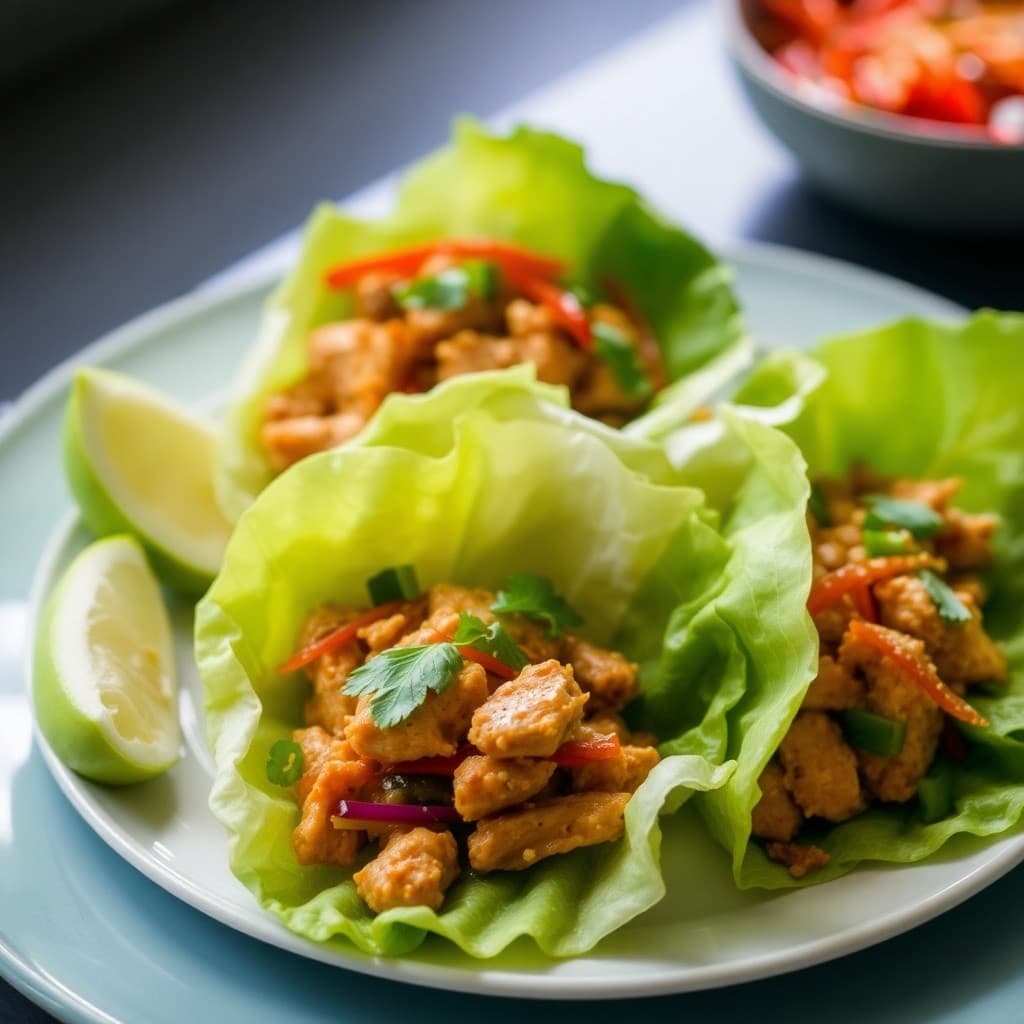 Zesty Thai Chicken Lettuce Wraps
