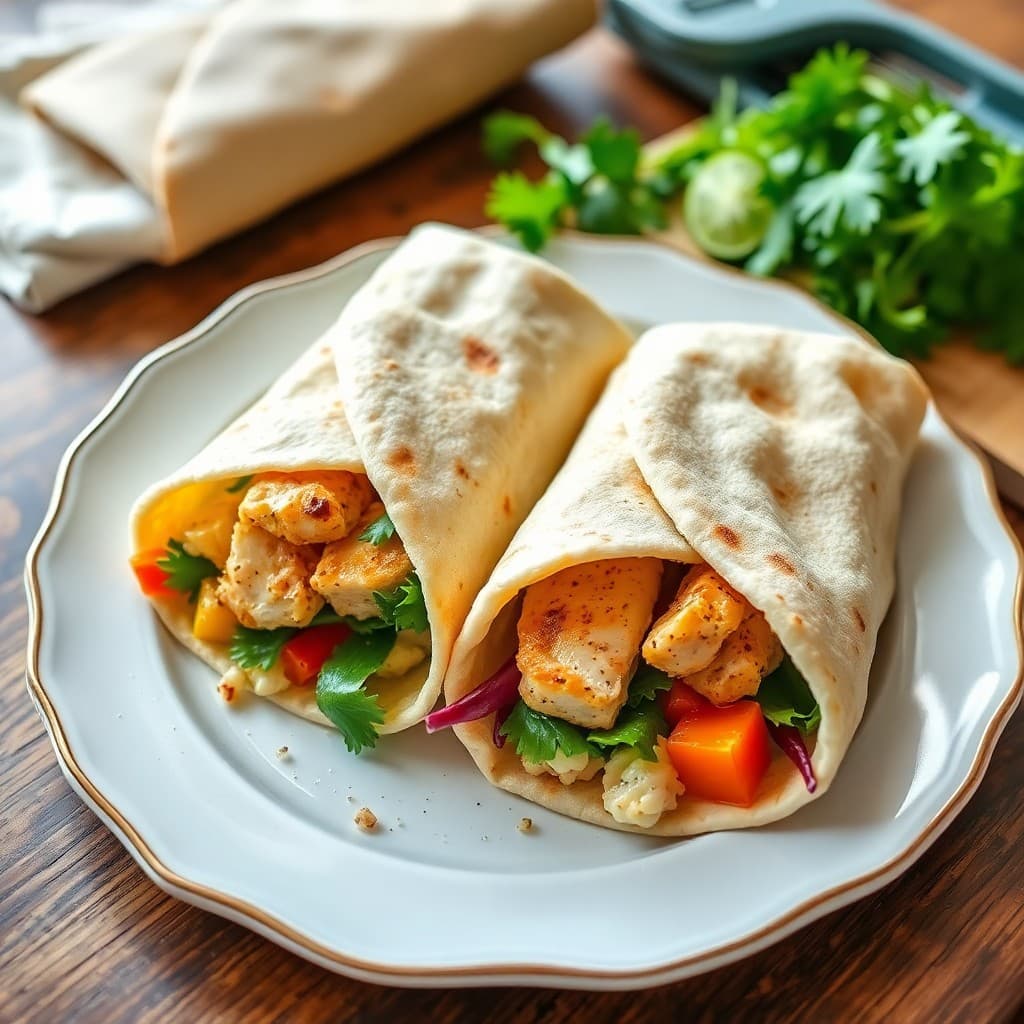 Zesty Lemon Garlic Chicken Wraps