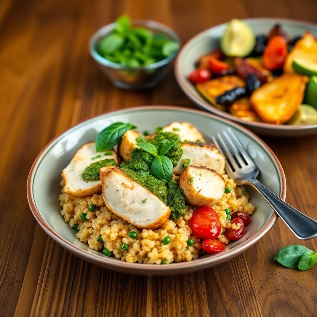 Zesty Chicken Pesto Bowls