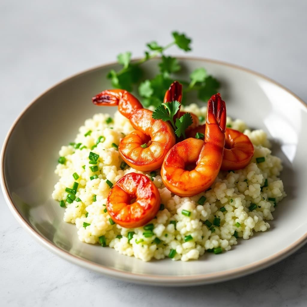 Seared Chili-Lime Shrimp with Cilantro Cauliflower Rice