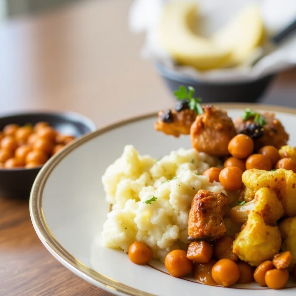 Moroccan Chicken Tagine with Roasted Cauliflower and Chickpeas