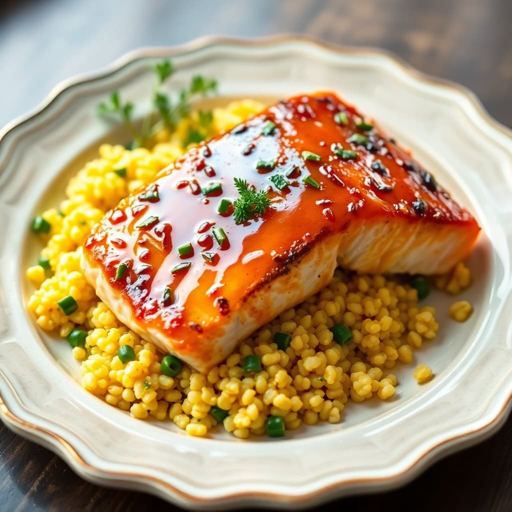 Honey Garlic Glazed Salmon with Citrus Quinoa