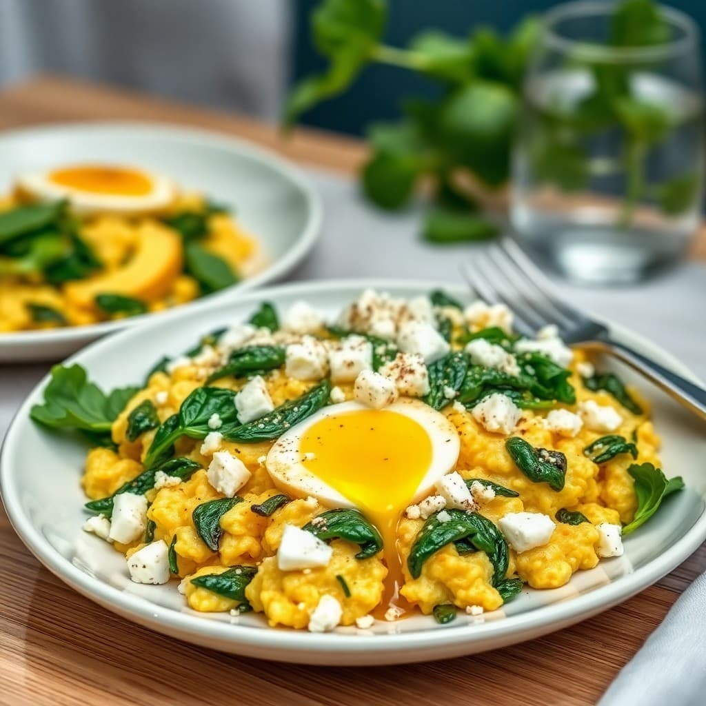 Greek Eggs with Feta and Spinach