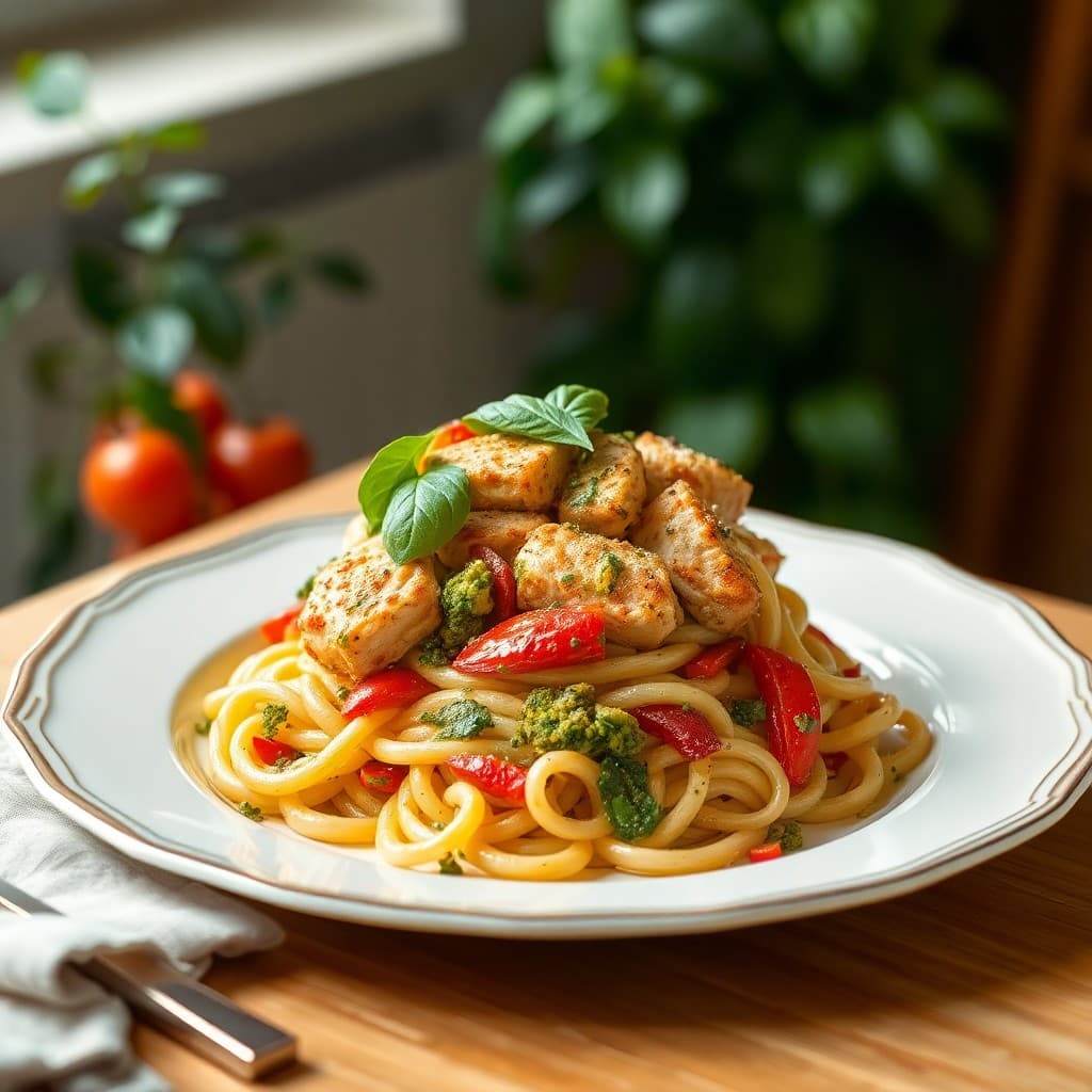 Mediterranean Chicken Pesto Penne