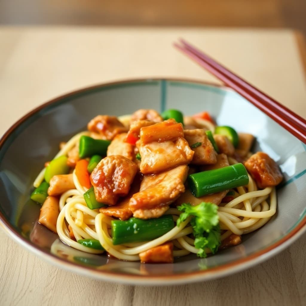 Teriyaki Pork Stir-Fry with Udon Noodles