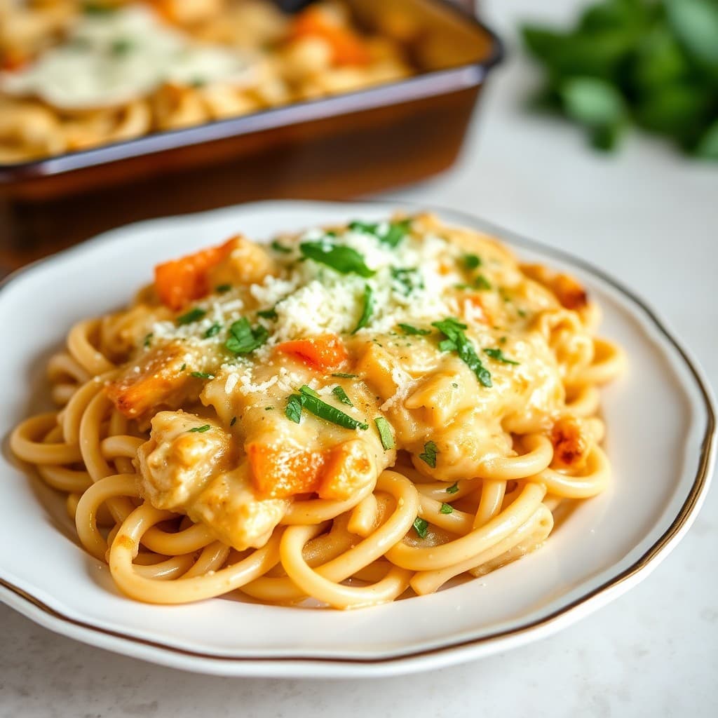Zesty Lemon Parmesan Chicken Pasta Bake