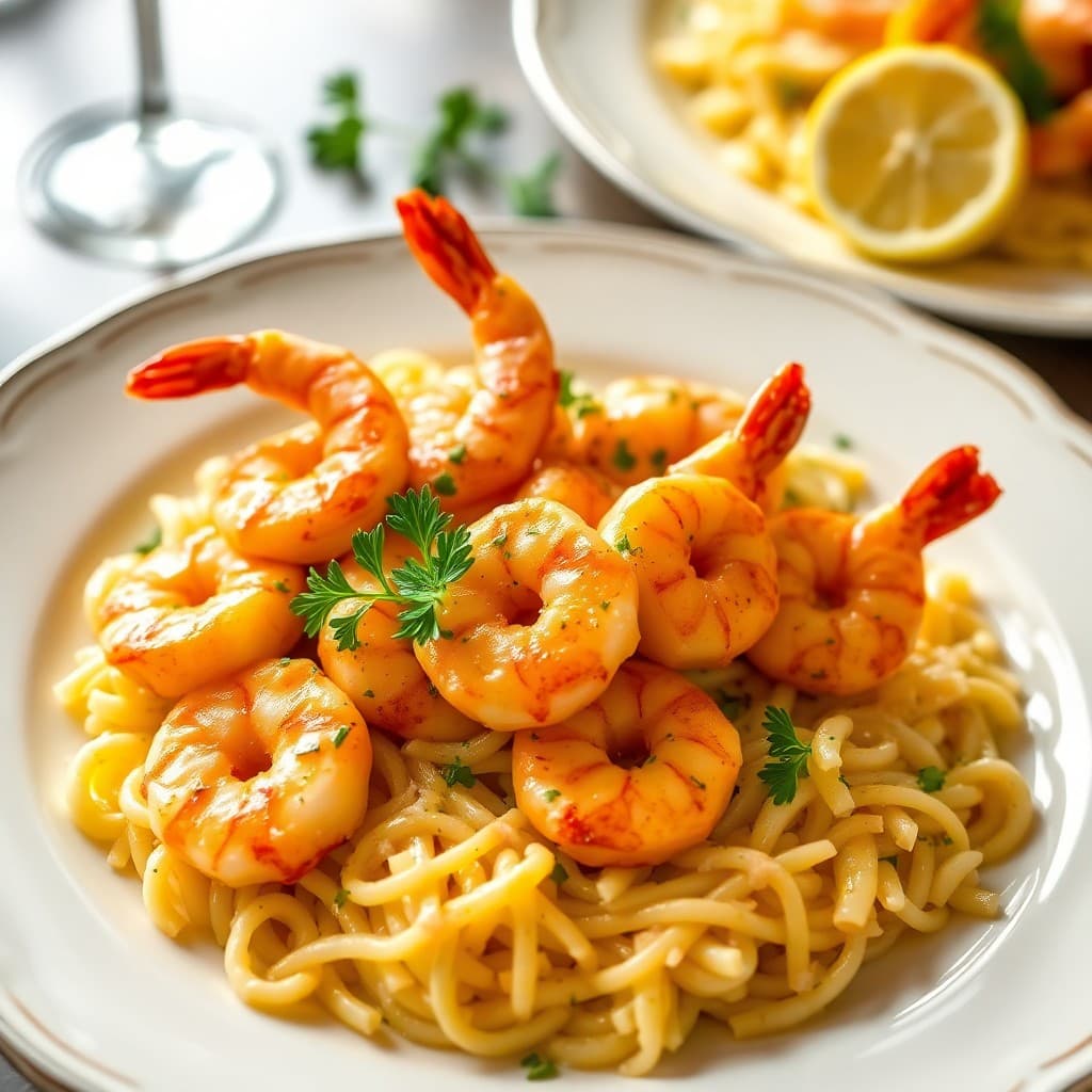 Sizzling Lemon Garlic Shrimp Scampi