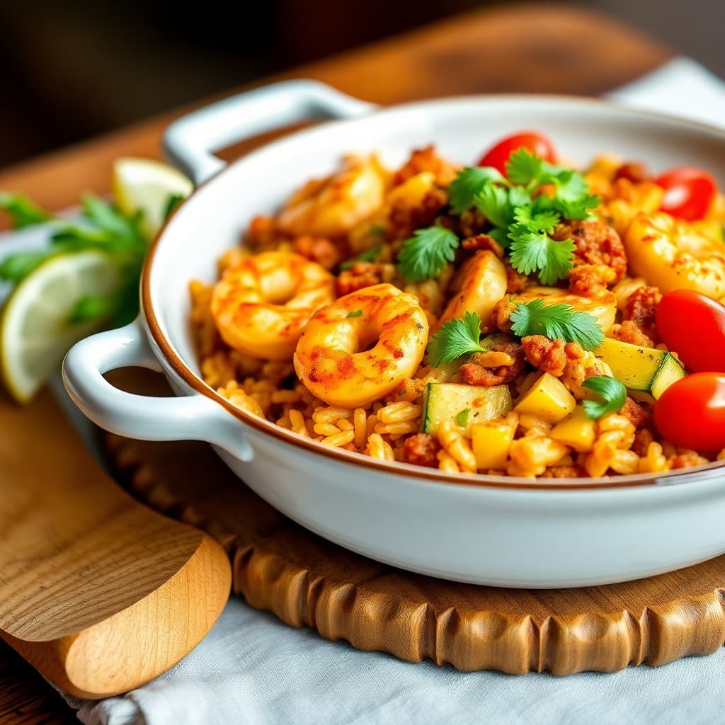 Spanish Chorizo & Shrimp Paella Party Bowl