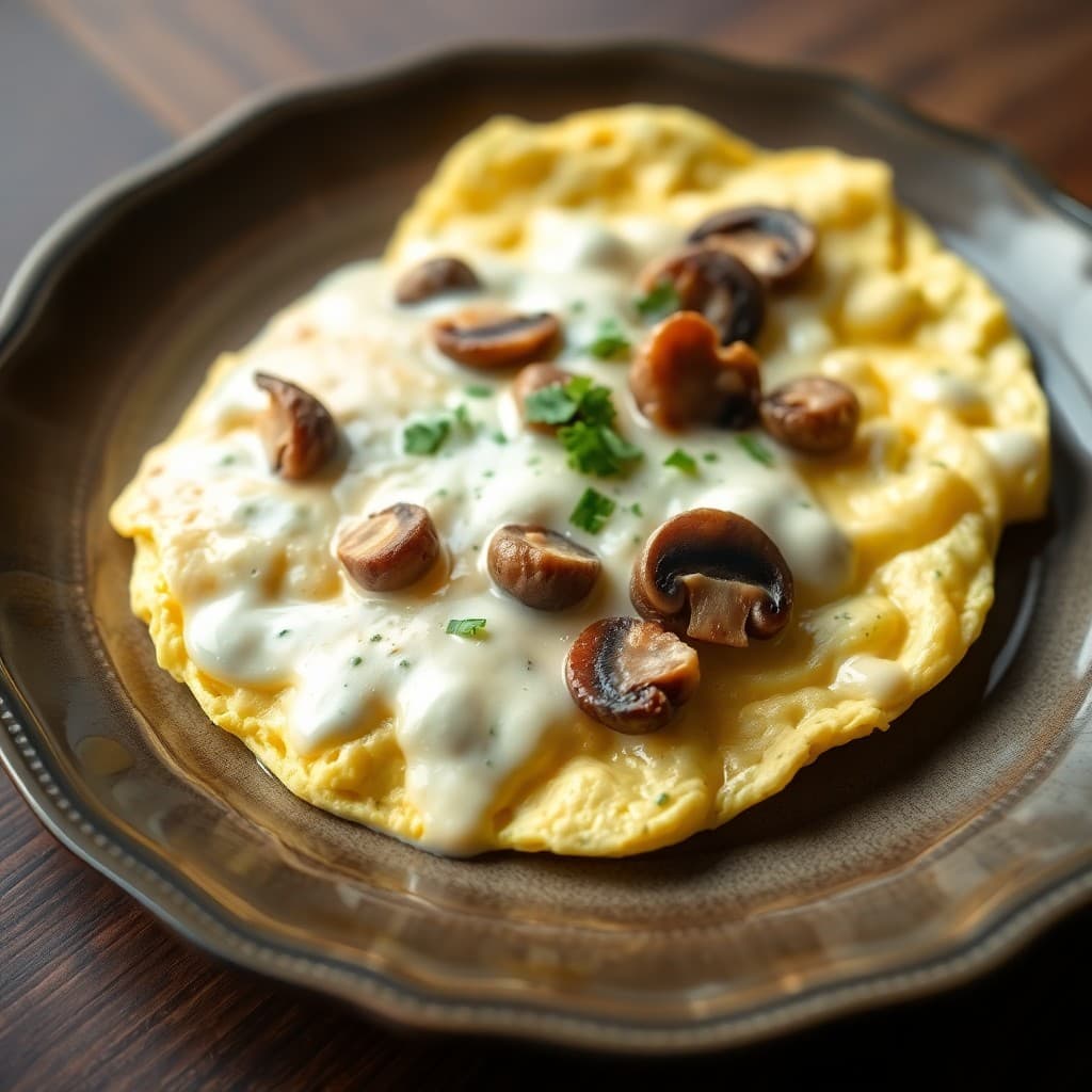 Creamy Keto Mushroom Omelette