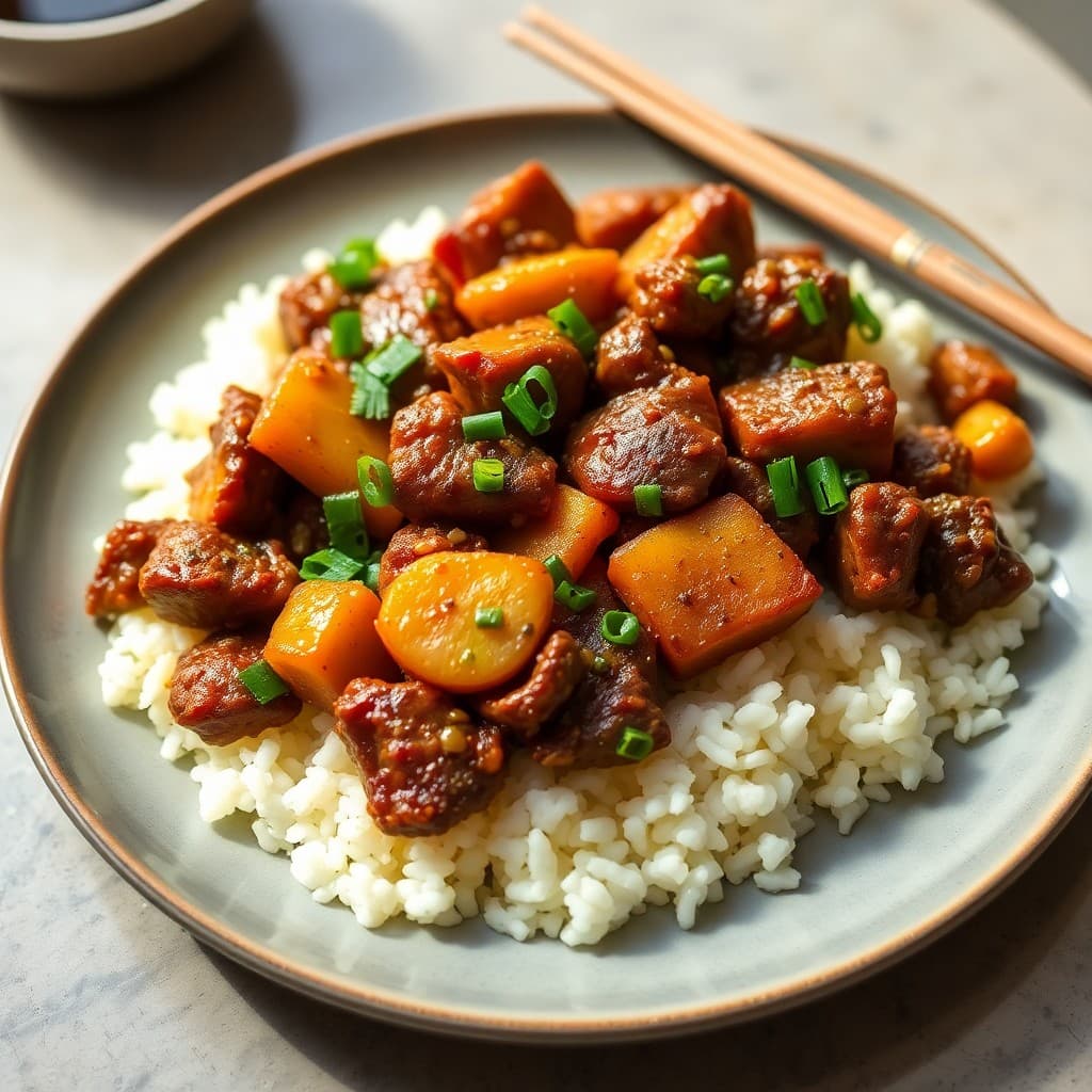 Ginger Garlic Beef Stir-Fry with Coconut Lime Cauliflower Rice