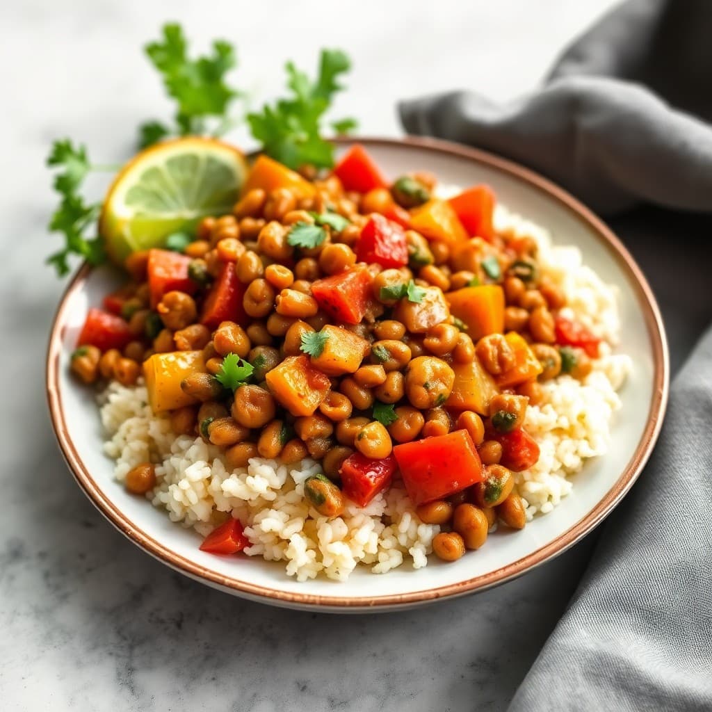 Moroccan Spiced Lentil and Vegetable Tagine