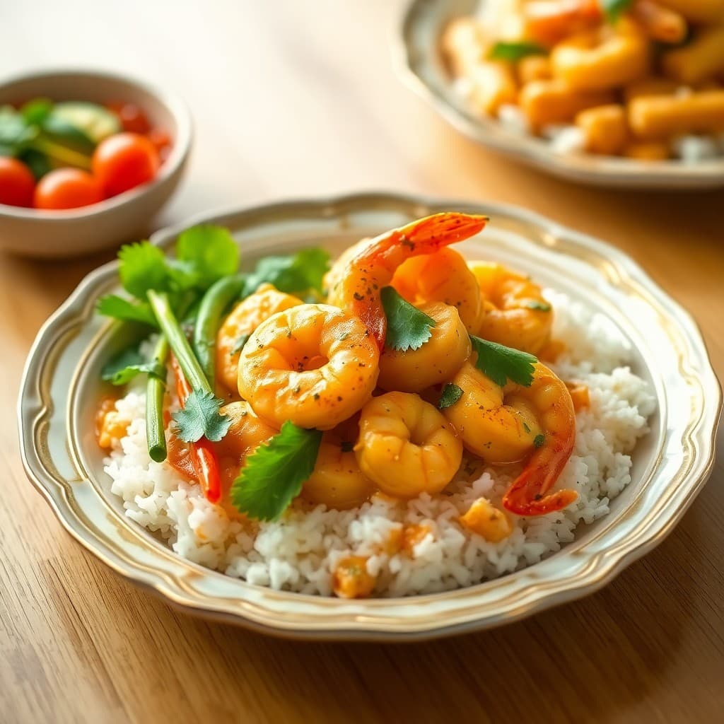 Thai Coconut Curry Shrimp Bowls