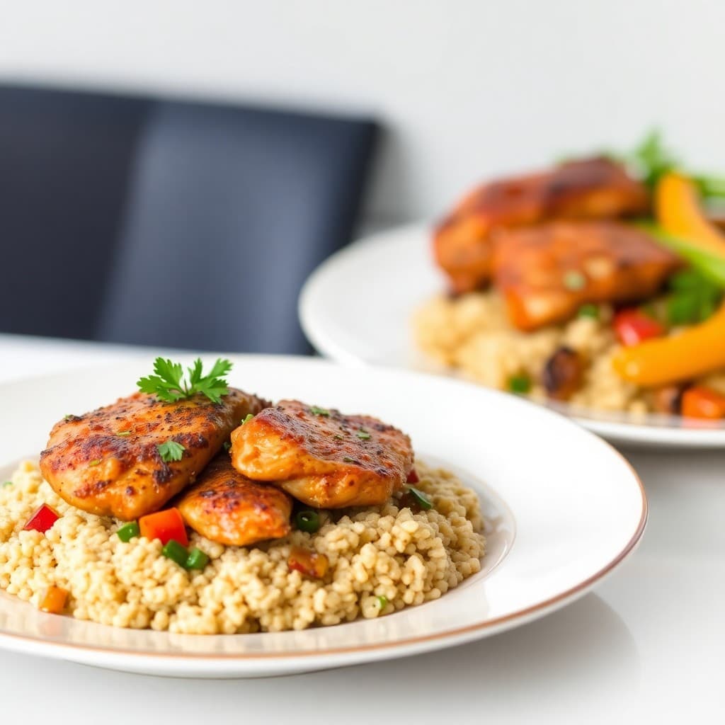Moroccan Spiced Chicken with Roasted Vegetable Couscous