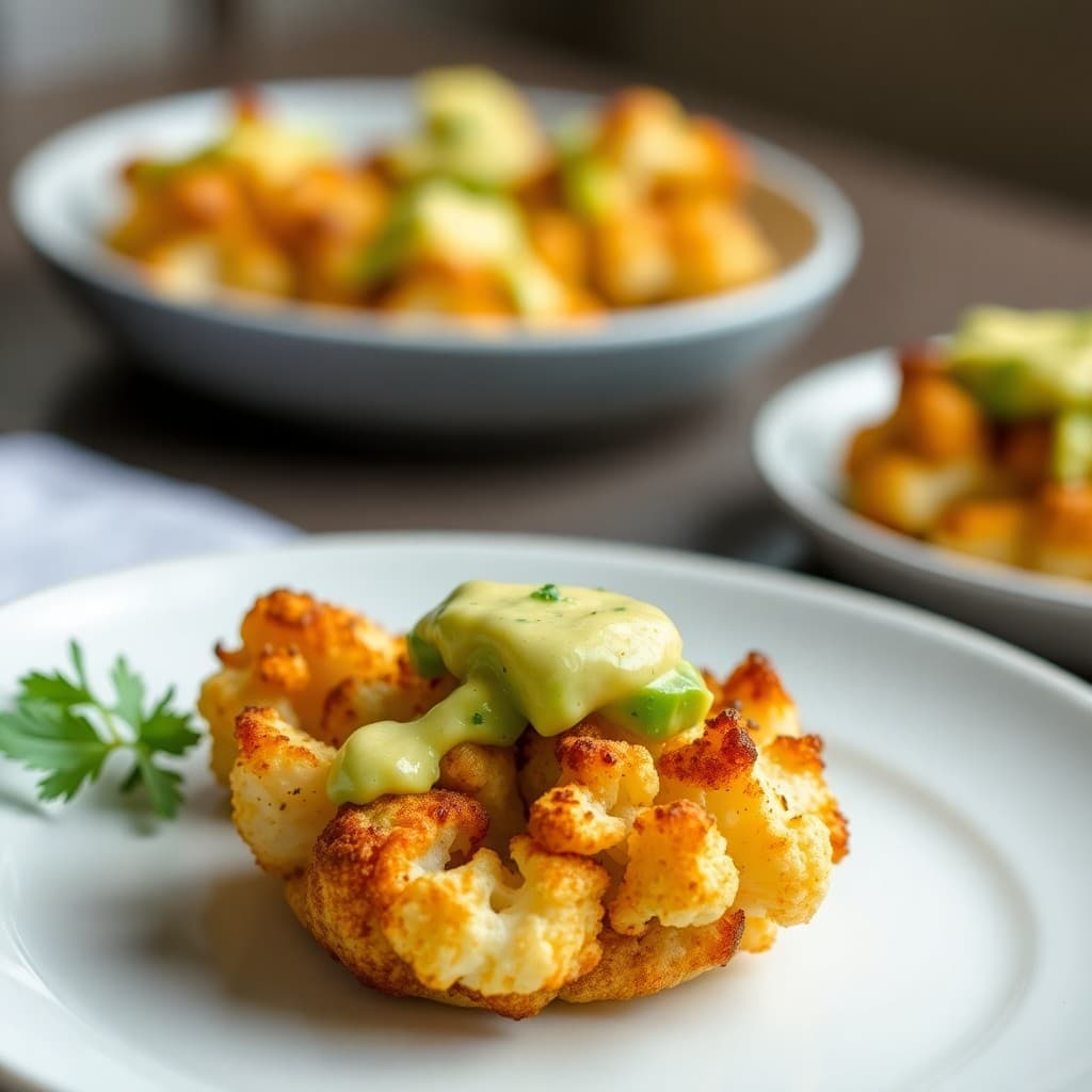 Roasted Cauliflower and Avocado Bites