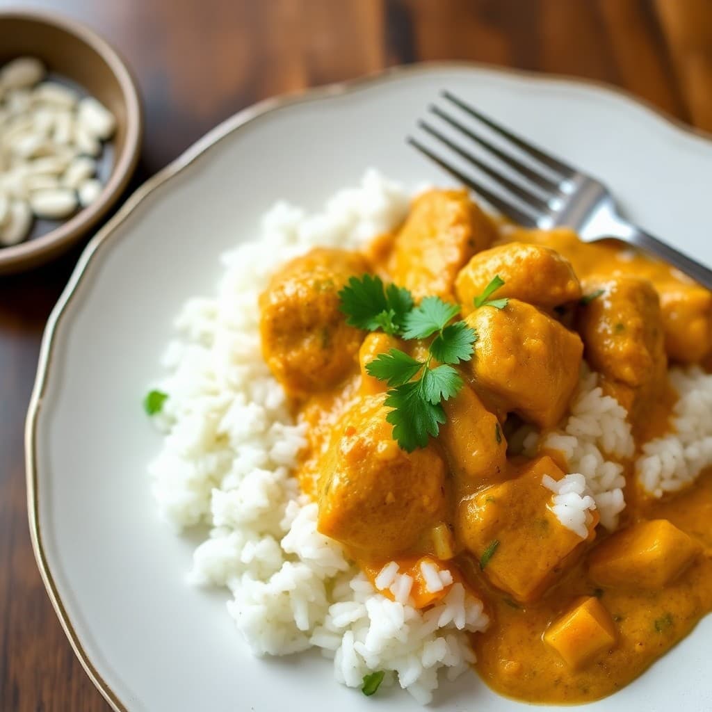 Thai-Inspired Coconut Curry Chicken with Jasmine Rice