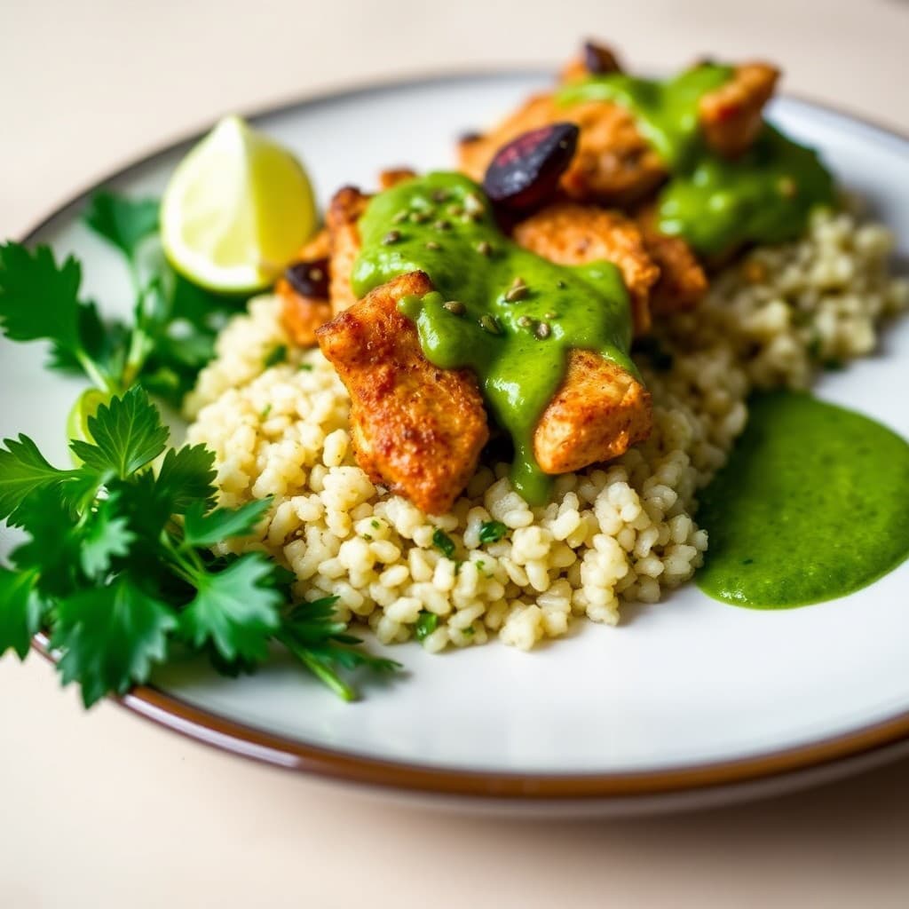 Peruvian Chicken Quinoa Bowls with Aji Verde