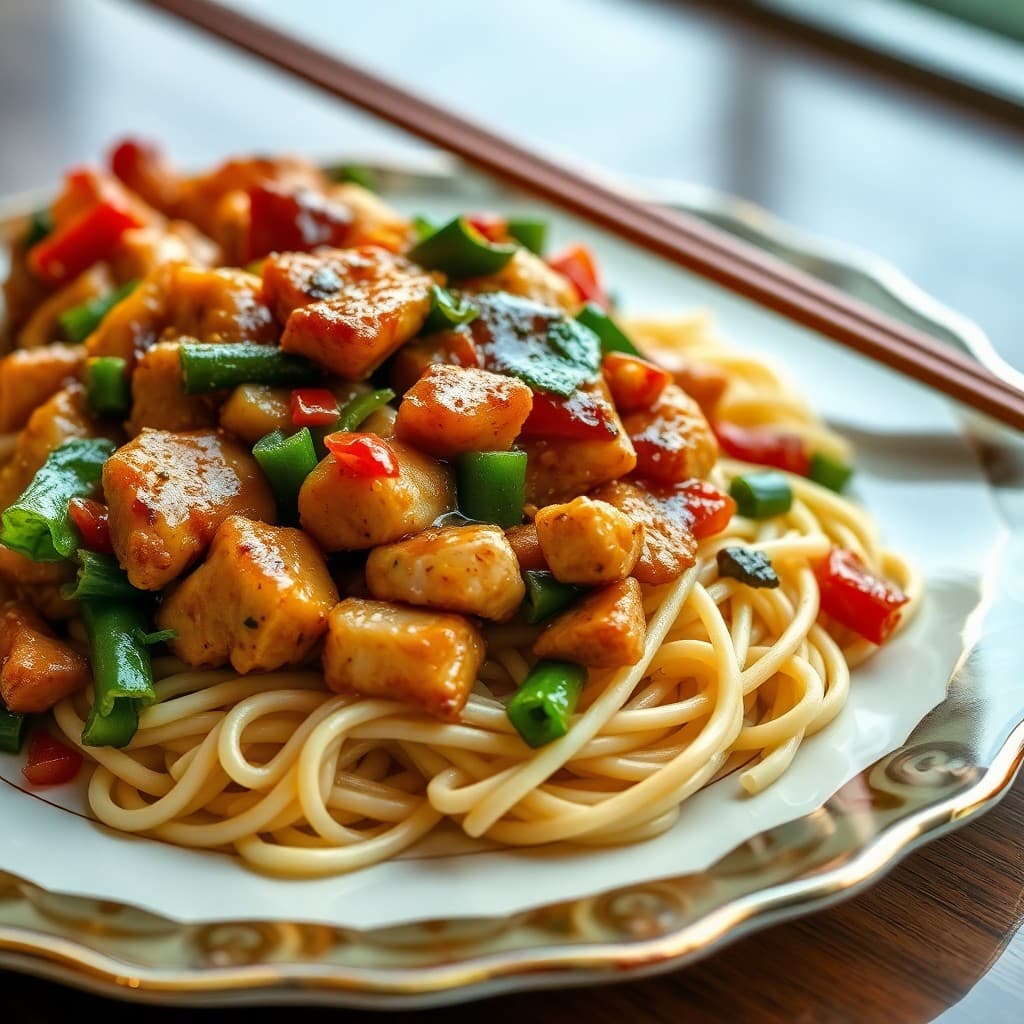 Teriyaki Chicken Stir-Fry with Ginger-Garlic Noodles