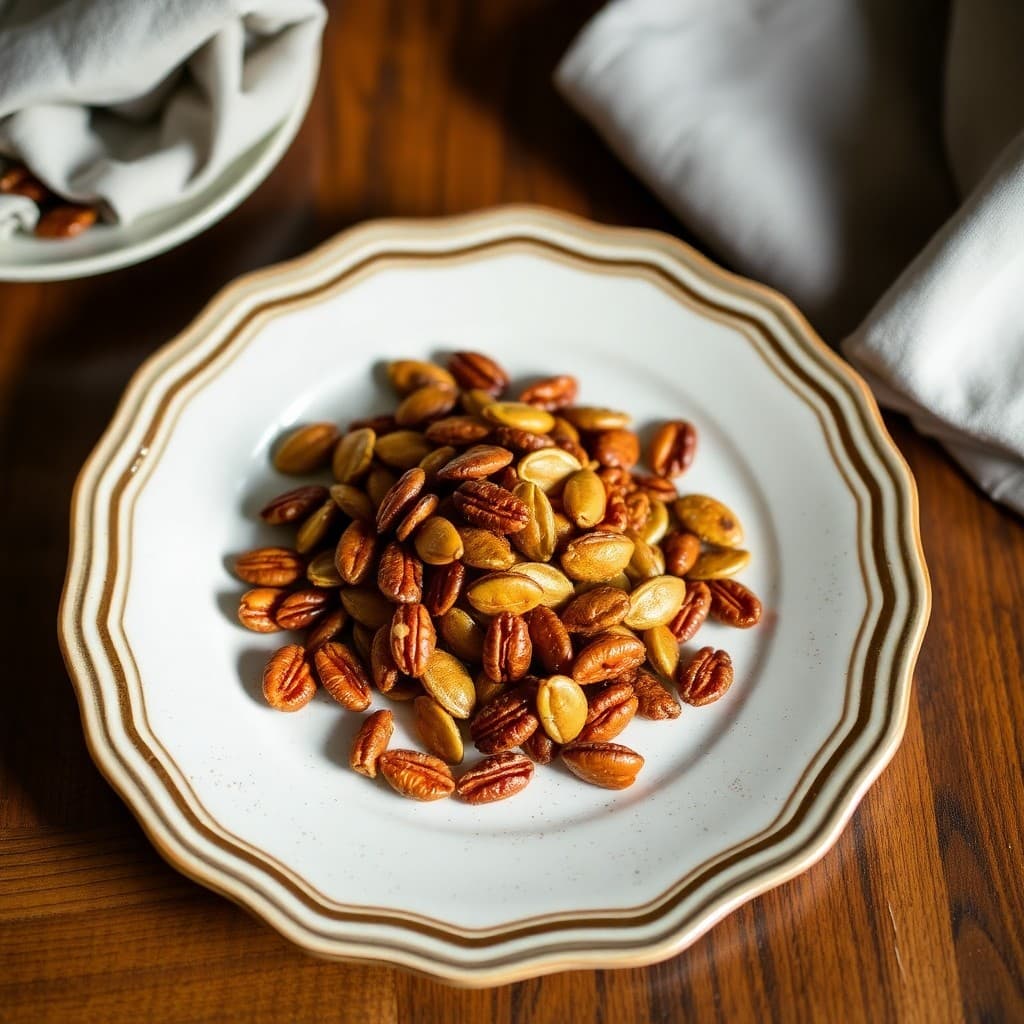 Roasted Pumpkin Seeds with Spiced Pecans