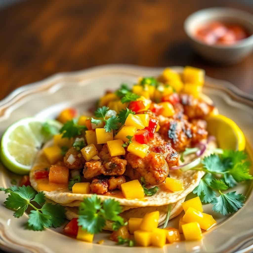 Zesty Brazilian Chicken Fajitas with Mango Salsa