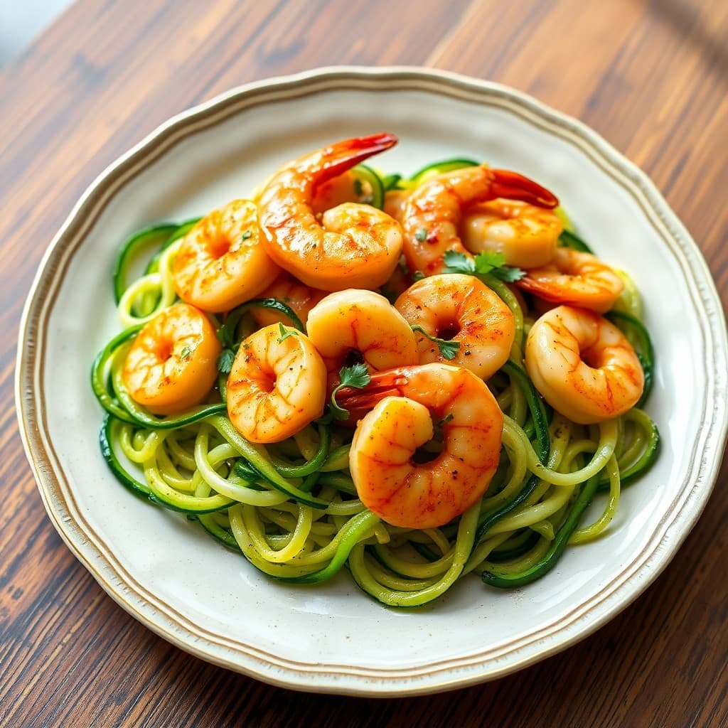 Sautéed Garlic Shrimp with Zucchini Noodles