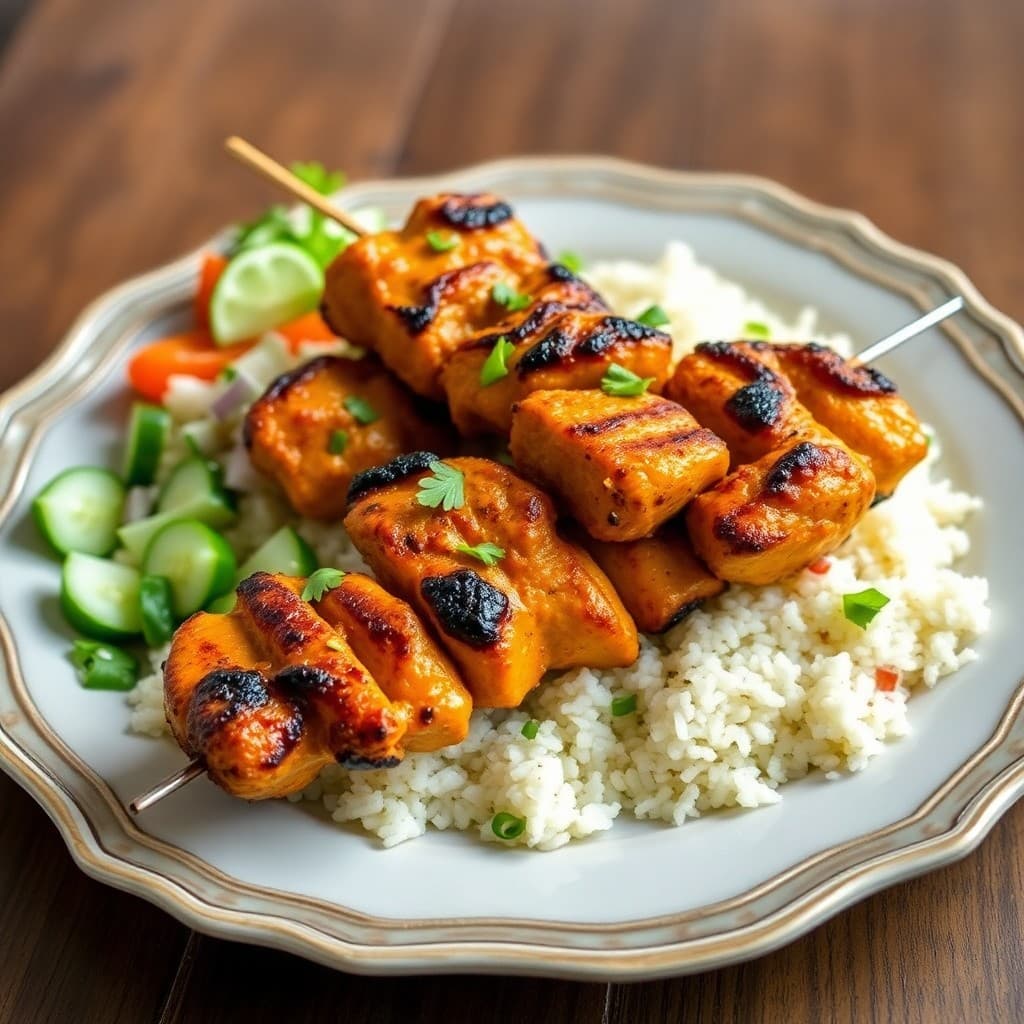 Spicy Thai Coconut Curry Chicken Skewers