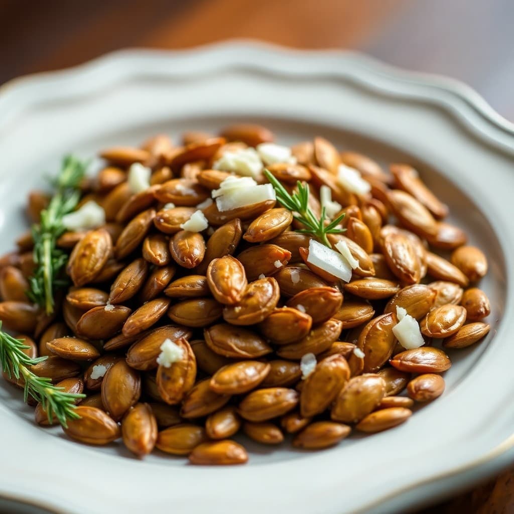 Roasted Pumpkin Seeds with Rosemary and Parmesan